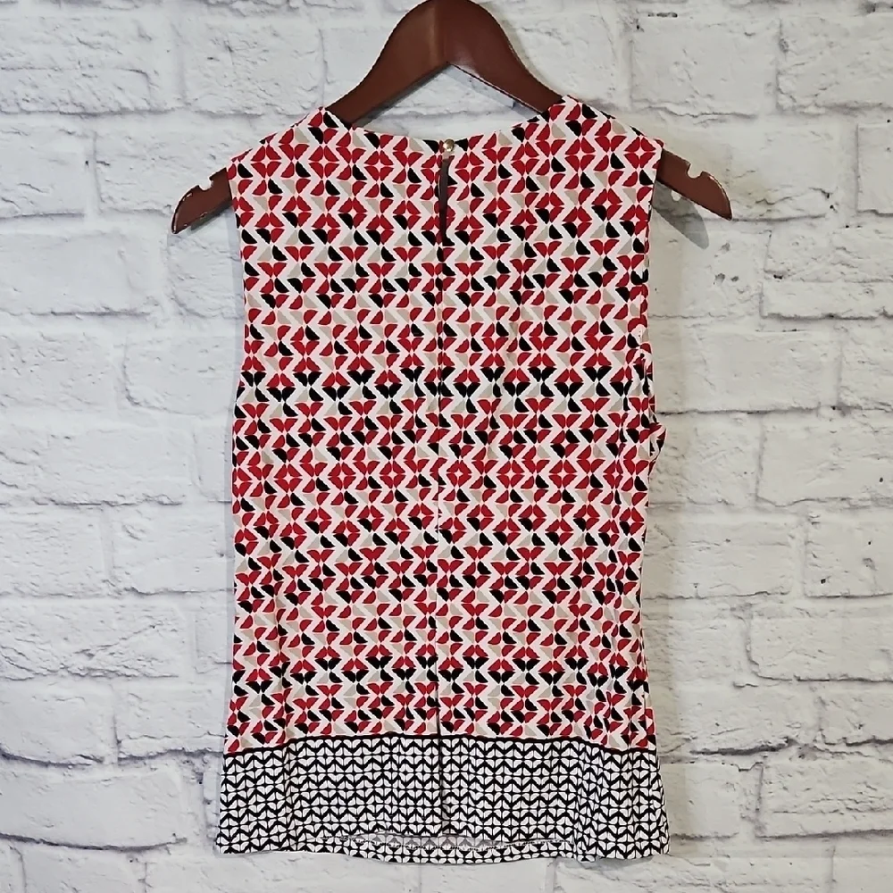 Calvin Klein Red and Black Patterned Blouse - Picture 4 of 5